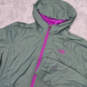 The North Face DryVent Rain Jacket Green Purple Womens XL Waterproof Windproof